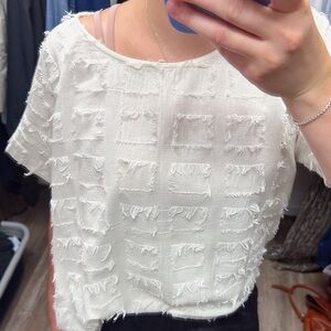 Karlie Textured White Short‎ Sleeve Top Size Large